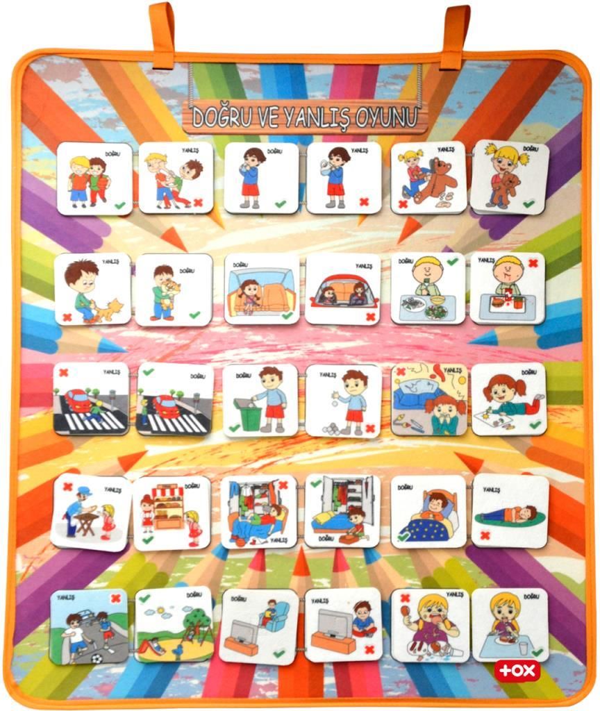 Doğru ve Yanlış Keçe Cırtlı Duvar Panosu