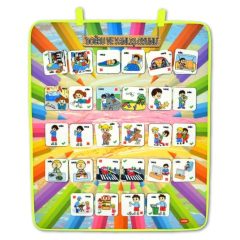 Doğru ve Yanlış Keçe Cırtlı Duvar Panosu