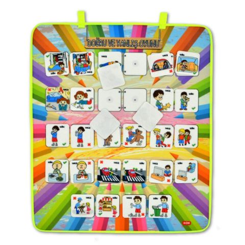 Doğru ve Yanlış Keçe Cırtlı Duvar Panosu