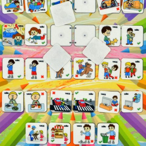 Doğru ve Yanlış Keçe Cırtlı Duvar Panosu