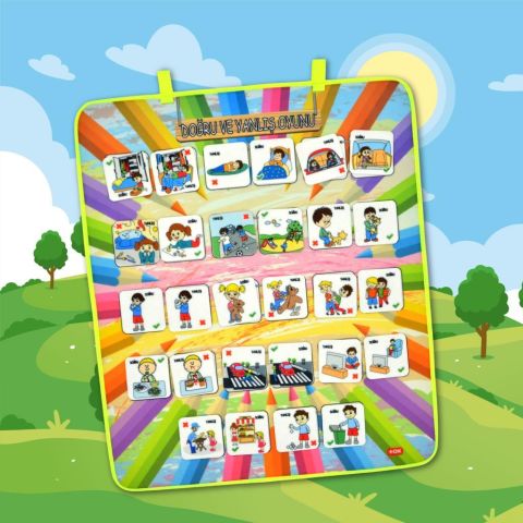 Doğru ve Yanlış Keçe Cırtlı Duvar Panosu