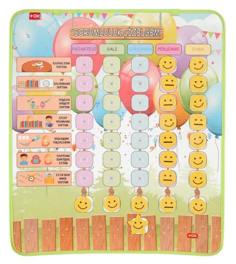 Sorumluluk Çizelgem Keçe Cırtlı Duvar Panosu