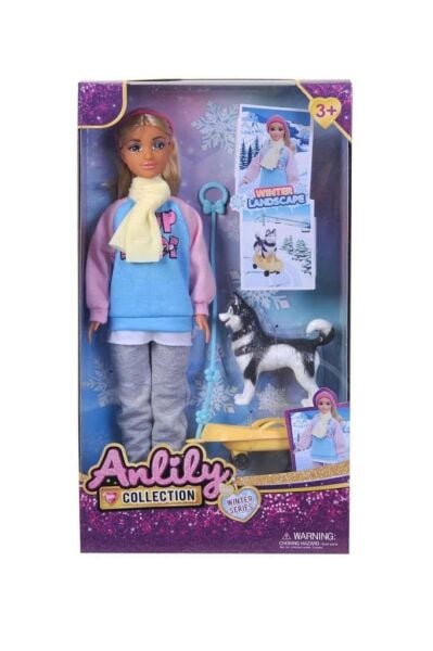 Anliliy Bebek Köpekli Kızak Seti