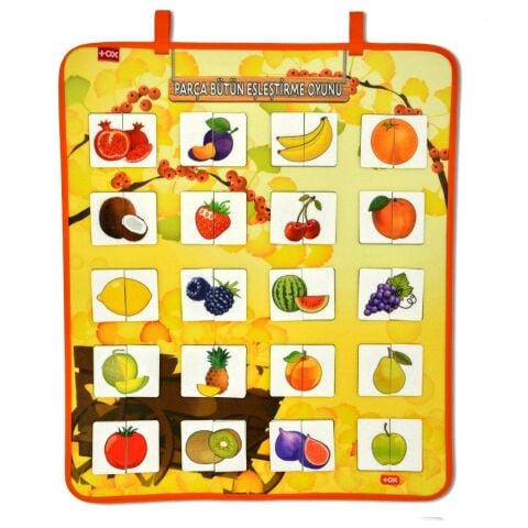 Parça – Bütün Meyveler Eşleştirme Oyunu Keçe Cırtlı Duvar Panosu