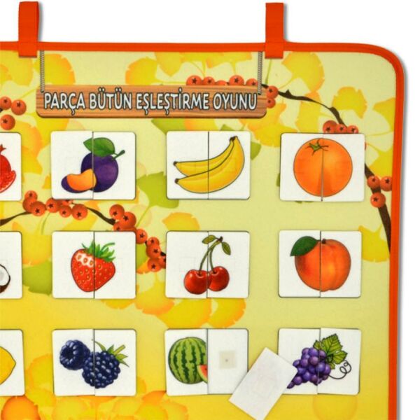 Parça – Bütün Meyveler Eşleştirme Oyunu Keçe Cırtlı Duvar Panosu