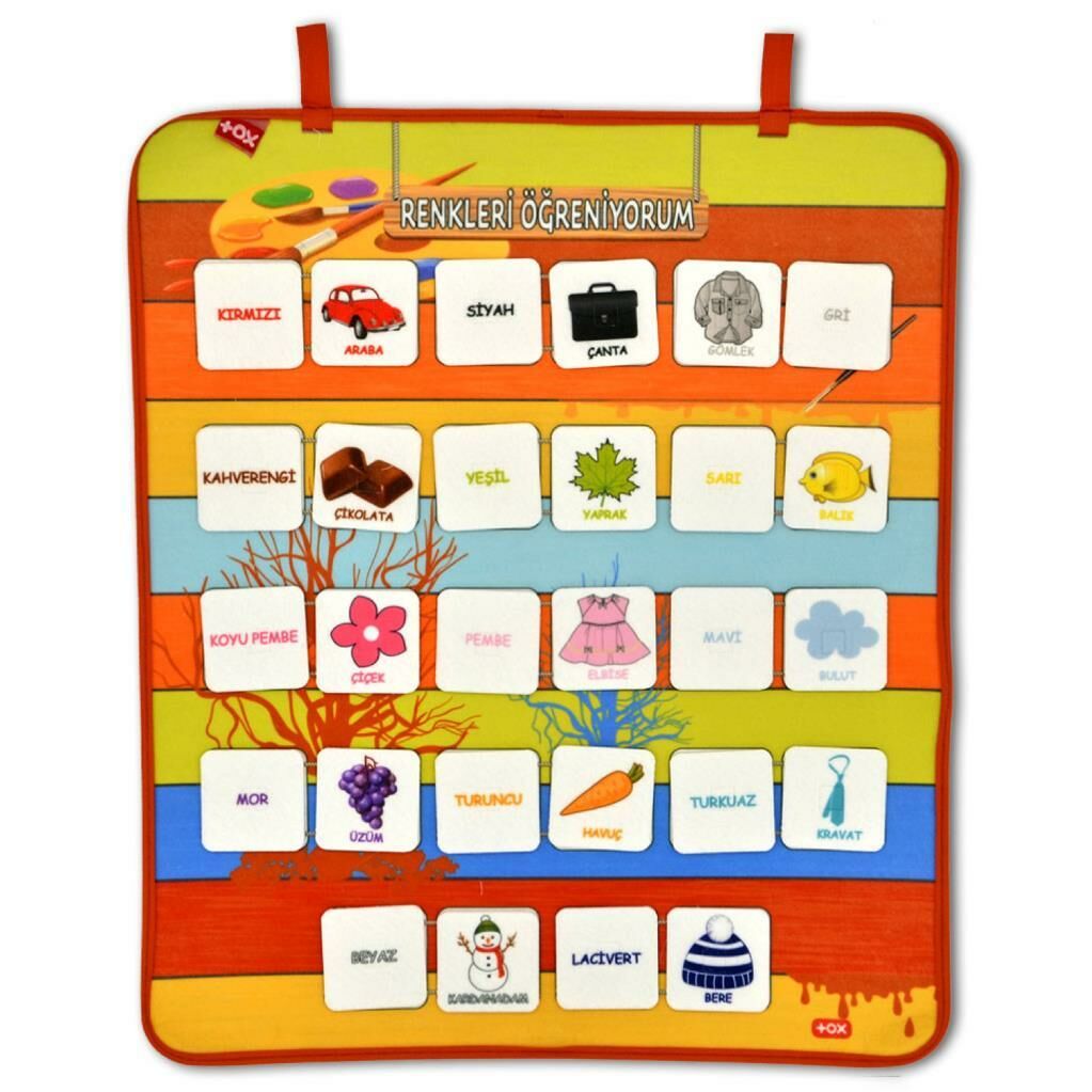 Renkleri Öğreniyorum Keçe Cırtlı Duvar Panosu