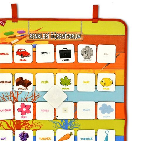 Renkleri Öğreniyorum Keçe Cırtlı Duvar Panosu