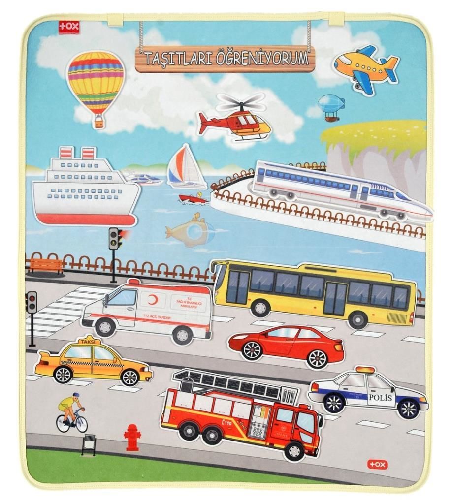 Taşıtları Öğreniyorum Keçe Cırtlı Duvar Panosu