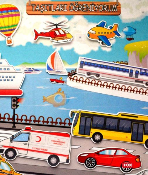Taşıtları Öğreniyorum Keçe Cırtlı Duvar Panosu