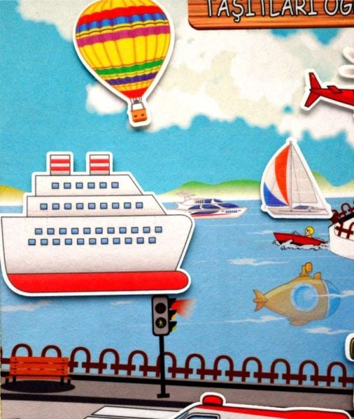 Taşıtları Öğreniyorum Keçe Cırtlı Duvar Panosu