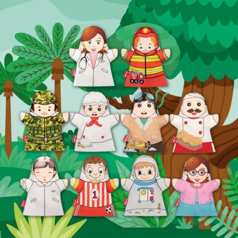 10 Parça Tox Meslekler El Kukla Set