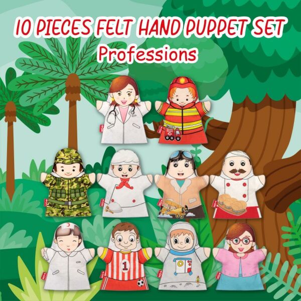 10 Parça Tox Meslekler El Kukla Set