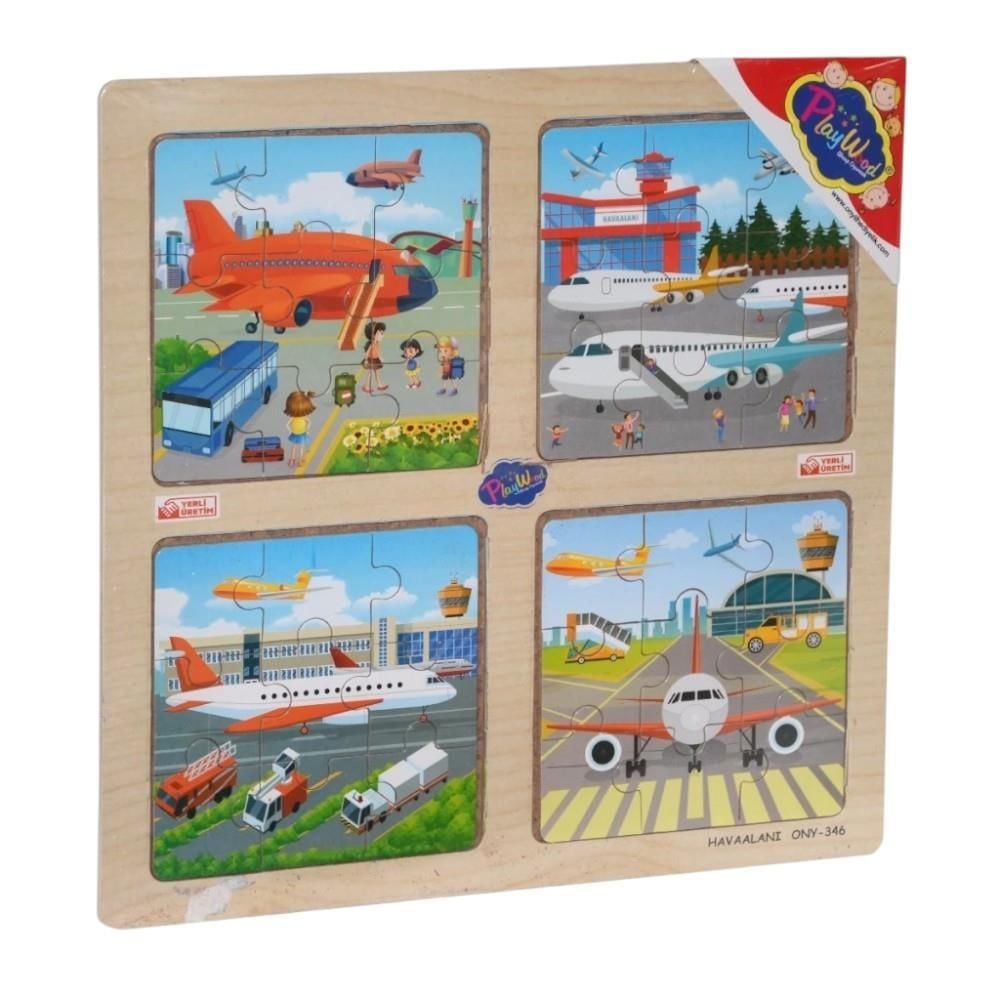 Ahşap Eğitici 4lü Puzzle Gezegenler / Denizaltı