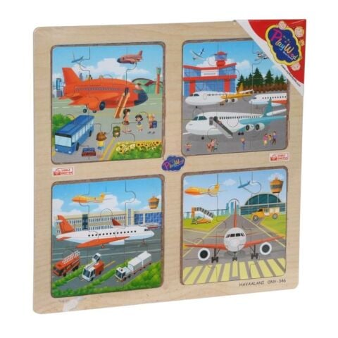 Ahşap Eğitici 4lü Puzzle Gezegenler / Denizaltı