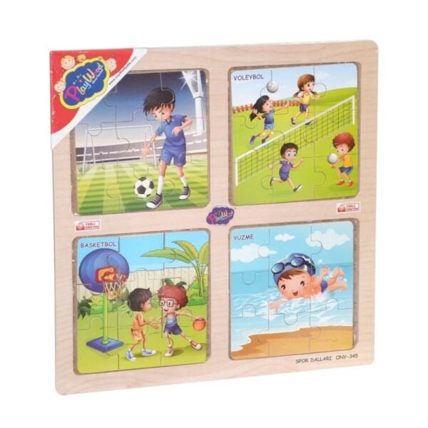 Ahşap Eğitici 4lü Puzzle Gezegenler / Denizaltı