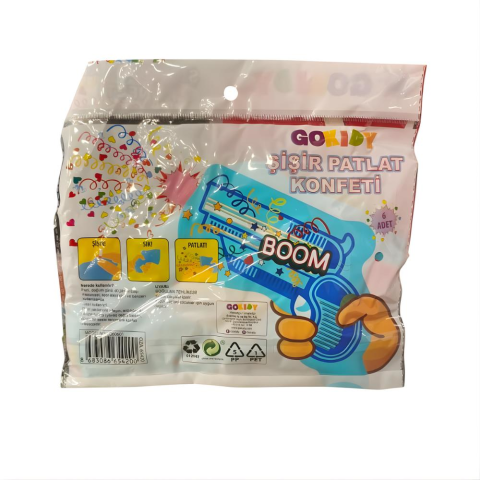 Şişir Patlat Konfeti 6'lı