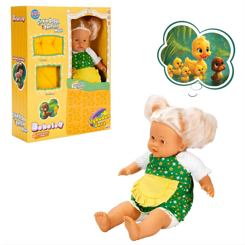 Bebelou Uykudan Önce Bebeği Masal Anlatan Çirkin Ördek Yavrusu Et Bebek 40 cm