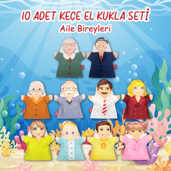 10 Parça Tox Aile Bireyleri El Kukla Set