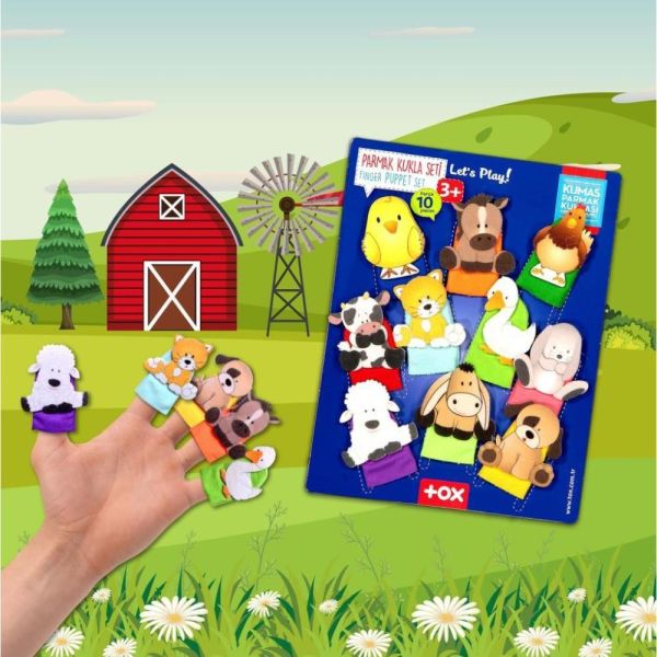 Evcil Hayvanlar 10 Parça Parmak Kukla