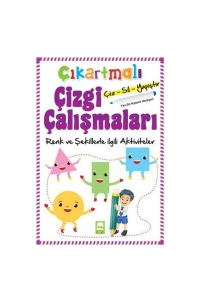 Ema Çocuk Renk Ve Şekillerle Ilgili Aktiviteler - Çıkartmalı Çizgi Çalışmaları