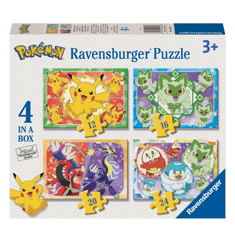 4 Puzzle Tek Kutuda Pokemon 12/16/20/24