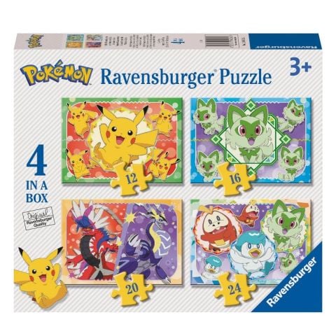 4 Puzzle Tek Kutuda Pokemon 12/16/20/24