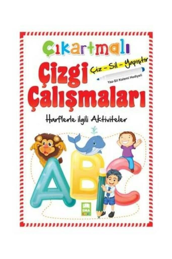 Ema Çocuk Harflerle İlgili Aktiviteler Çıkartmalı Çizgi Çalışmaları