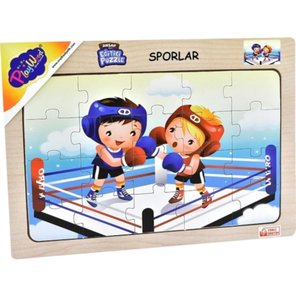 Ahşap Eğitici Puzzle Sporlar