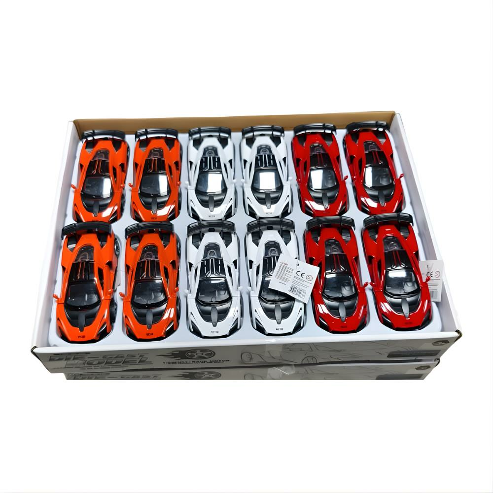 1:32 Ölçek 12'li Display Kutuda Çek Bırak Metal Araba