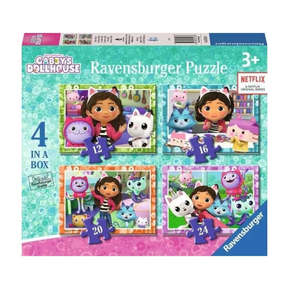 4 Puzzle Tek Kutuda Gabby's Dollhouse 12/16/20/24