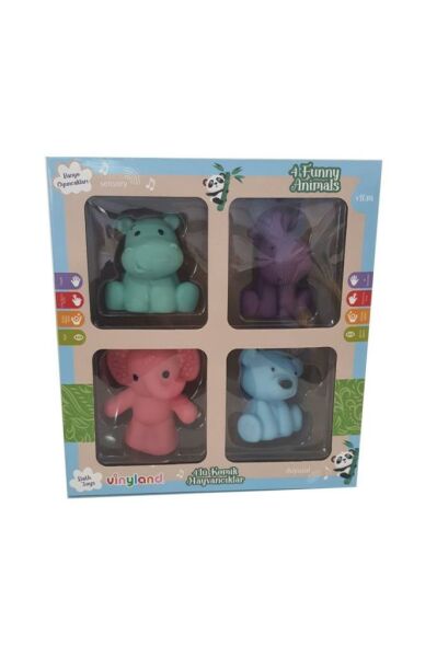 Banyo Oyuncakları 4 Lü Komik Hayvanlar