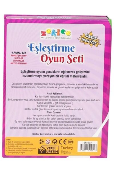 Eşleştirme Oyun Seti Türkçe&ingilizce