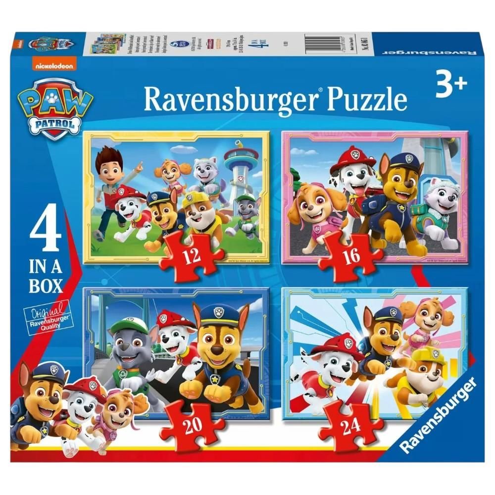 4 Puzzle Tek Kutuda Paw Patrol 12/16/20/24