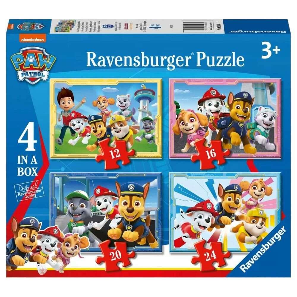 4 Puzzle Tek Kutuda Paw Patrol 12/16/20/24