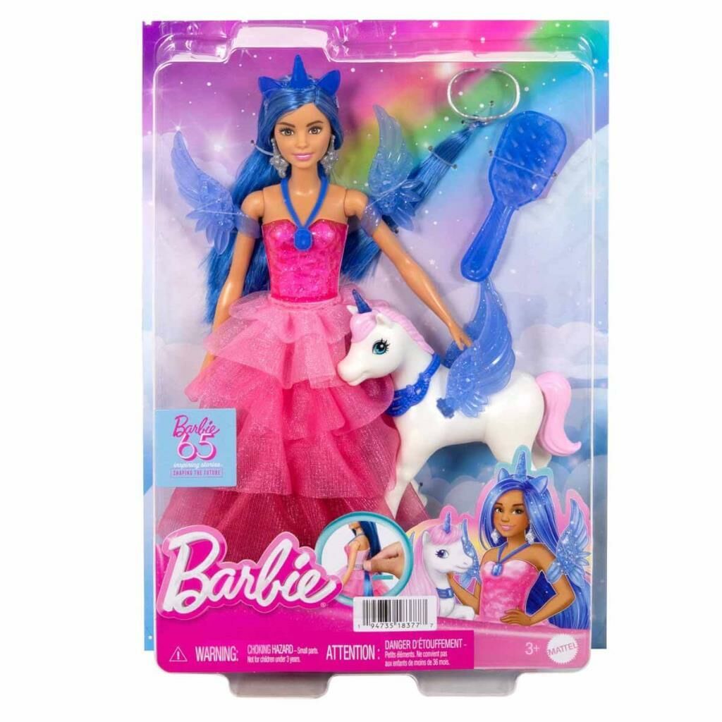 Barbie Mavi Saçlı Prenses Bebek HRR16