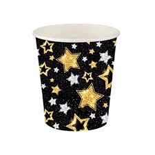 Karton Bardak Yıldızlar Siyah 8li