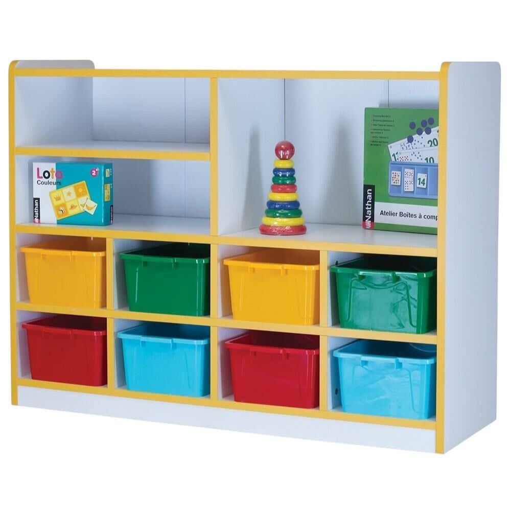 8 Kutulu 3 Raflı Dolap - Anaokulu Sınıf Dolabı (Kutular Hariç)