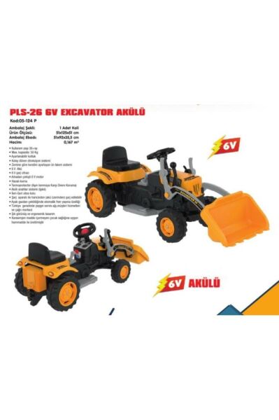 EXCAVATOR TRAKTÖR KEPÇELİ 6 V AKÜLÜ
