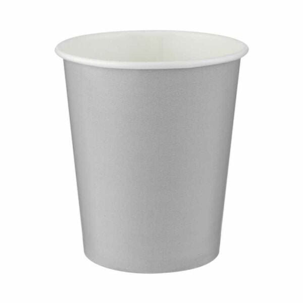 Karton Bardak Gri/Gümüş 8 li