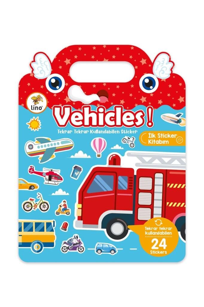 LİNO TEKRAR TEKRAR KULLANILABİLEN İLK STİCKER KİTABIM VEHICLES