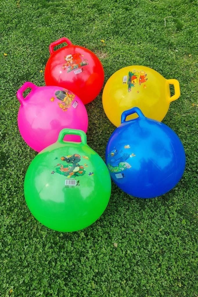 Zıp Zıp Kanguru Zıplama Plates Topu Çocuk Plates Topu 100 Cm Çap 55 Cm