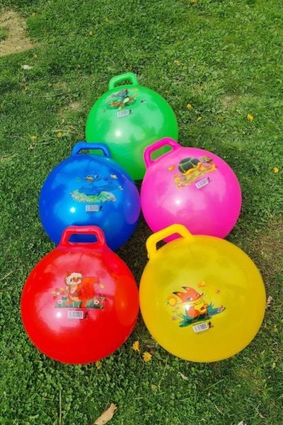 Zıp Zıp Kanguru Zıplama Plates Topu Çocuk Plates Topu 100 Cm Çap 55 Cm
