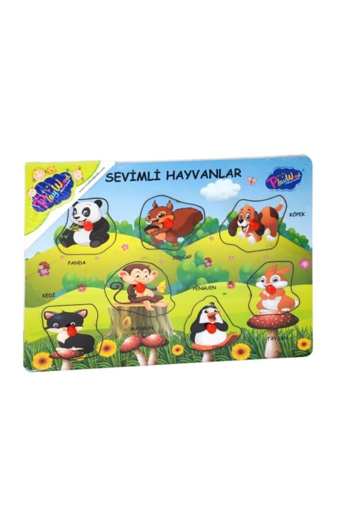 Ahşap Tutmalı Sevimli Hayvanlar Puzzle