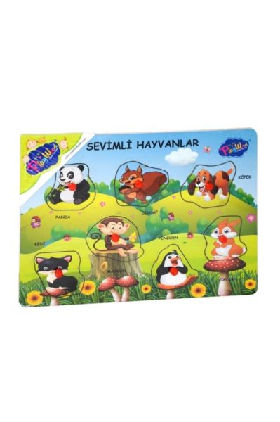Ahşap Tutmalı Sevimli Hayvanlar Puzzle