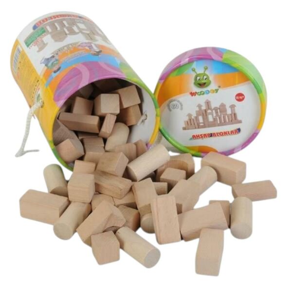 Woodoy 60 Prç Kç Kovalı Naturel Bloklar