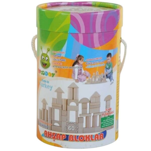 Woodoy 60 Prç Kç Kovalı Naturel Bloklar