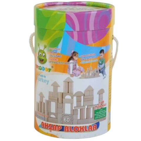 Woodoy 60 Prç Kç Kovalı Naturel Bloklar