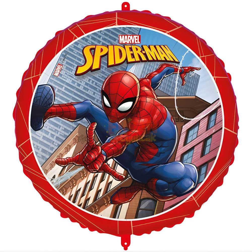 18'' Folyo Balon Spiderman Crime Fighter Yuvarlak 46 Cm
