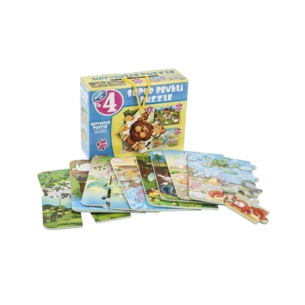 Hayvanlar Süper Renkli Puzzle 4'lü