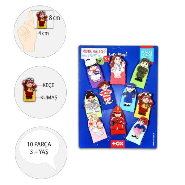 10 Parça Meslekler Parmak Kukla Set